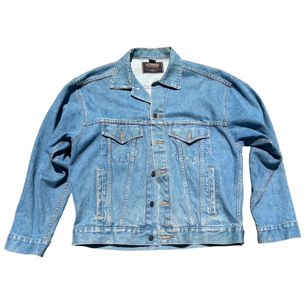 Vintage Butterfield Stage In-N-Out Burger Denim Jacket Medium Wash Mens M